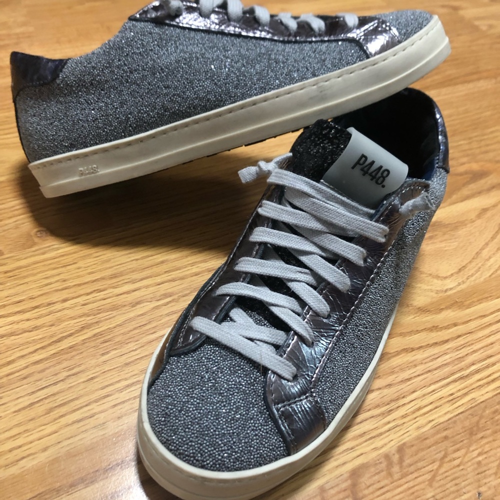 P448 Gray and Silver Athletic Shoes
